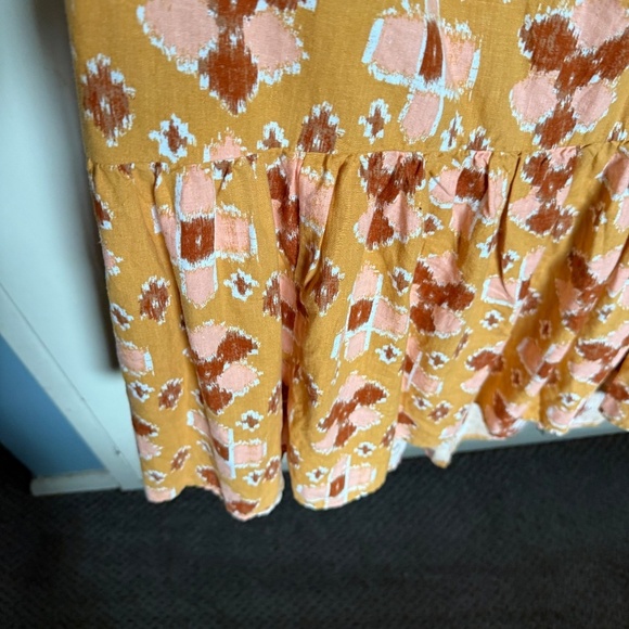 Aerie Linen Blend print Halter Maxi Dress Size Large Boho - Picture 7 of 14